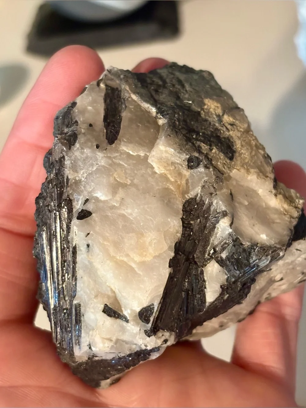 Black Tourmaline in Quartz Matrix – Natural Raw Mineral Specimen